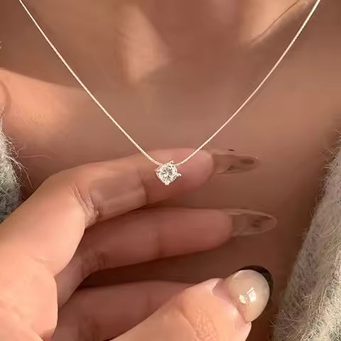 New 925 Sterling Silver Plated Necklace Versatile Single Sparkling 5A Zircon Choker Clavicle Chain For Girl Wedding Fine Jewelry https://tinyurl.com/253bdcz9