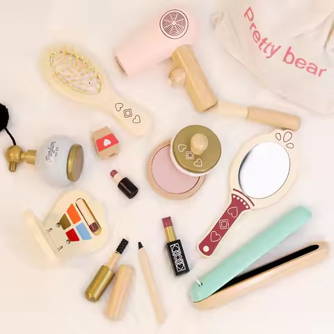 Children Wooden simulation makeup Toy Makeup Bag Simulation Girl Make Up Set Cosmetics Toys Birthday Gift for Girl https://tinyurl.com/2d2gwogw