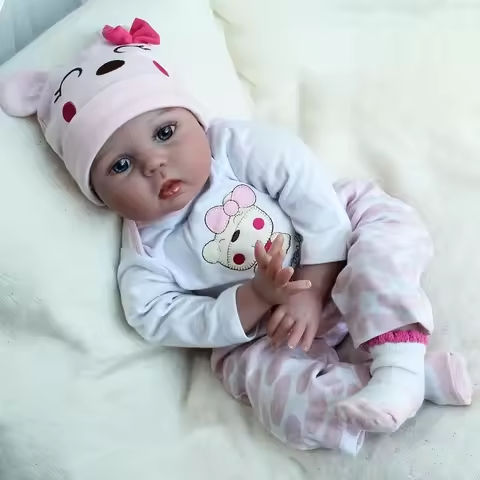 BZDOLL Lifelike 55cm Reborn Baby Doll 22inch Alive Soft Silicone Newborn Bebe Cute Play House Toy Birthday Gift For Girl https://tinyurl.com/24dw2q6k