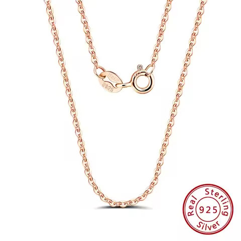 KISS MANDY Genuine 925 Sterling Silver Cable Chain Necklace Rose Gold Plated Chain Necklace for Women Necklace Jewelry SC06 https://tinyurl.com/28kccf4x