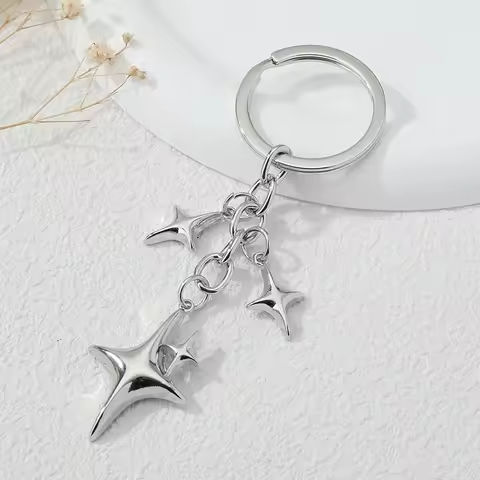 Y2K Keychains Star Moon Metal Key Rings For Women Men Friendship Gift Handbag Decoration Handmade Jewelry https://tinyurl.com/29hqb6ld