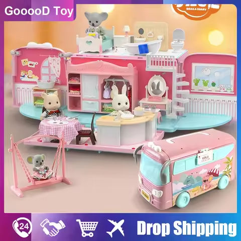 Dollhouse Koala Diary Girl Play House Toy Diy Tour Bus Bedroom Dresser Dining Kitchen Bathroom Shop Pretend Family Toys Girls https://tinyurl.com/2c389r2a