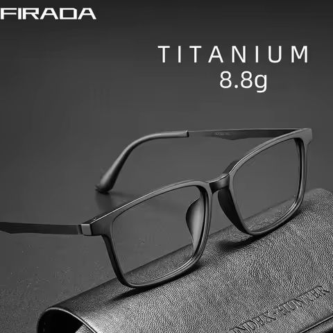 FIRADA Fashion Comfortable Glasses Retro Business Titanium Eyewear Square Optical Prescription Eyeglasses Frame For Men A1003 https://tinyurl.com/283g7ke3
