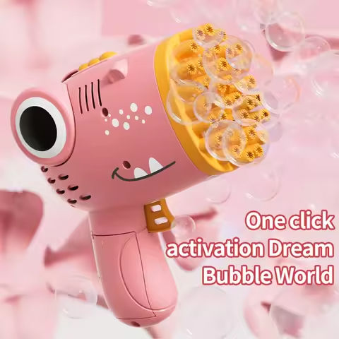 40 Holes Dinosaur Bubble Gun Handheld Fully Automatic Bubble Machine Without Battery And Bubble Water For Kids Gift https://tinyurl.com/2d3b3b2s
