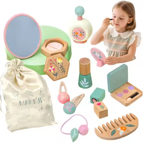 Wooden Pretend Play Makeup Toys Simulation Makeup  Set Girls MakeUp Dressing Table Cosmetics Toys Birthday Gifts For Children https://tinyurl.com/26q396wl