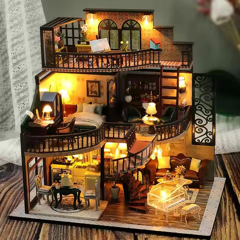 Wooden Doll House 3D Puzzle Assembly Building Model Kit Production Small Room Toys Home Bedroom Decoration With Furniture Light https://tinyurl.com/2bsoeqs4