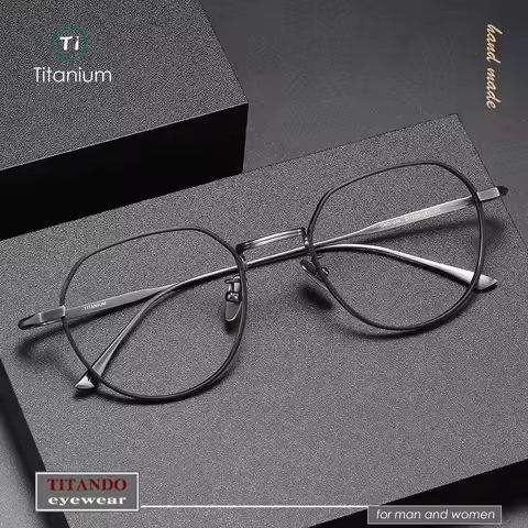 Japanese Retro Pure Titanium Glasses Frame Crown Polygonal Optical eyeglasses for man MASUNAGA same Design GMS846 https://tinyurl.com/2cctmezs