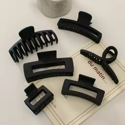 Korean Style Black Large Hair Claws Elegant Acrylic Hairpins Barrette Crab Hair Clips Headwear for Women Girls Hair Accessories https://tinyurl.com/2332mefc