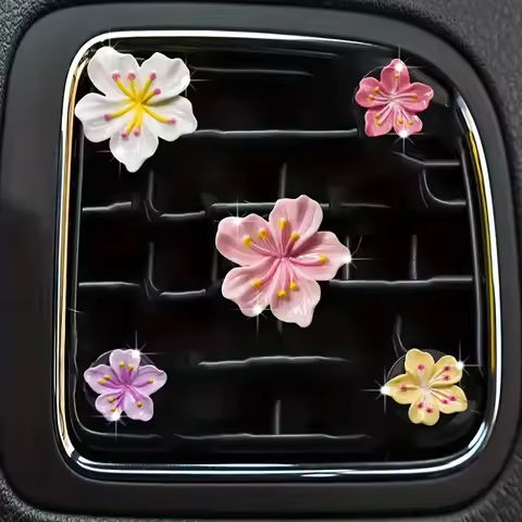 5pcs Car Perfume Clip Flower Air Outlet  Decorations Car Air Conditioner Air Vent Personalized Interior Decoration Accessories https://tinyurl.com/2d64rkkd
