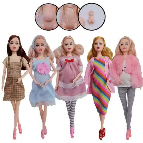 Educational Toy Pregnant Dolls for Children with Two Babies and Random Shoes Accessories Fashion Clothes Gift for Girl Games https://tinyurl.com/2y7zfb6d
