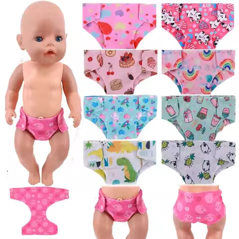 Doll Diapers Cute Underwear Animal Fruit Print For 18 Inch American Doll Girls & 43 cm ,Doll Clothes Accessories https://tinyurl.com/26vnx38w