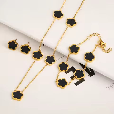 Stainless Steel Non Fading Minimalist Creative Plant Live Leaf Petal Flower Pendant Necklace Earrings Bracelet Jewelry Set https://tinyurl.com/29c2ghtz