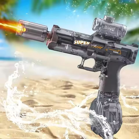 Summer Outdoor Fully Automatic Electric Water Gun Toy With Lights, Boys Beach Pool Battle Shooting Gun Toy Gift https://tinyurl.com/2938fkvh