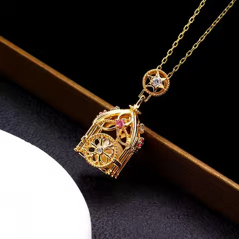 LAMOON Natural Freshwater Pearl Necklace For Women Vintage Hollow Cage Star Pendant S925 Silver K Gold Plated Brithday Gift https://tinyurl.com/2yqupe25