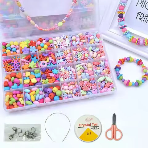 DIY Handmade Beaded Children’s Toys Creative Loose Spacer Beads Making Bracelet Necklace 24 Grid Girl Jewelry Set Girl Toy Gift https://tinyurl.com/276x5m7o