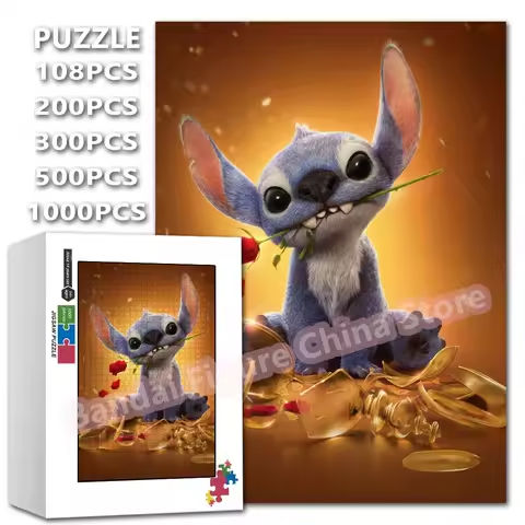 Disney Movies Lilo and Stitch Print Puzzle 108/200/300/500/1000 Pieces Beauty and the Beast Jigsaw Puzzles Decompress Toys Gifts https://tinyurl.com/2285laur
