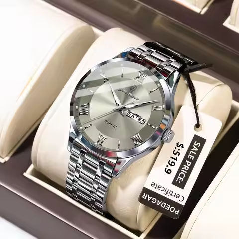 POEDAGAR Luxury Fashion Men Clock Waterproof Luminous Week Date Sports Man Wristwatch Stainless Steel Men’s Quartz Watches Reloj https://tinyurl.com/24wxzg4d