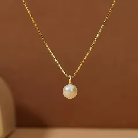 Huitan Simple Elegant Round Imitation Pearl Pendant Necklace for Women Silver Color/Gold Color Daily Wear Wedding Trendy Jewelry https://tinyurl.com/2yp4av6q