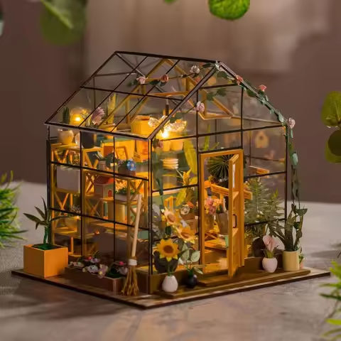 Mini Doll House Kit DIY Flower House Handmade 3D Puzzle Assembly Building Model Toys Home Bedroom Decoration with Furniture Gift https://tinyurl.com/24db2zqt