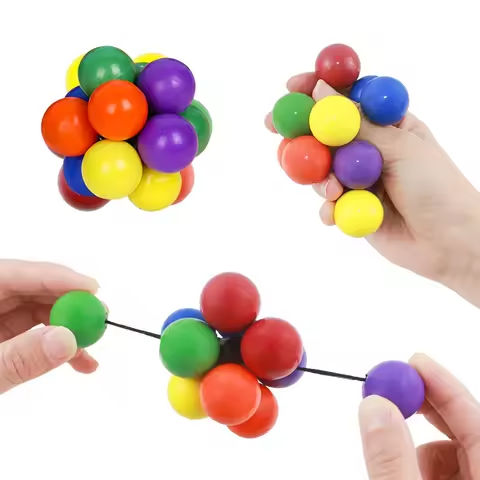 Creative Fidget Toy Adult Kids Toy Stress Reliever Elastic Colorful Ball Decompression Ball Variety Beaded Squeeze Balls https://tinyurl.com/2bu3w2wp