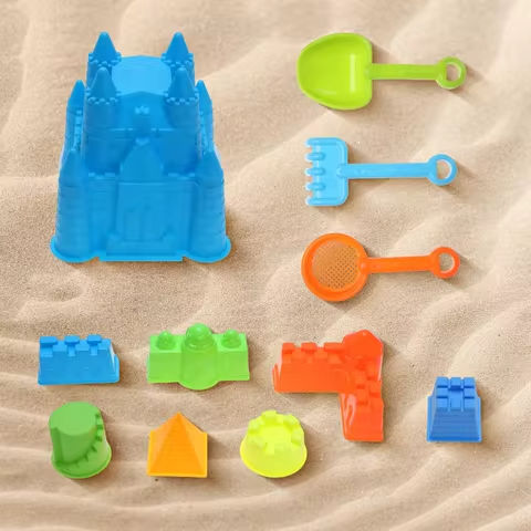 11pcs Castle Beach Toys, with Large Castle Beach Bucket and Small Castle Mold, Castle Beach Gifts for Children, Random Colors https://tinyurl.com/2c96kwvp