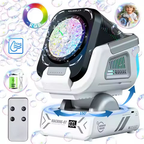 The Upgraded Version of the Bubble Machine with Remote Control, Automatic Rotation and Rgb Light, 1800Mah Rechargeable Battery, Type-C Charging, Bubble Machine Suitable for Kidsren, Weddings, Birthday Parties, Outdoor Activities, Does Not Include Bubble Fluid https://tinyurl.com/22y86f9u