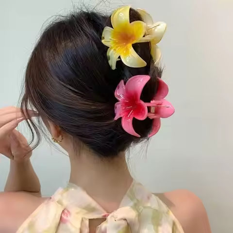 4/8cm Hair Flower Clip Clips Plumeria Beach Flowers Claw Barrettes Accessories Barrette Kids Colorful Women Piece Artificial https://tinyurl.com/2yolf94t