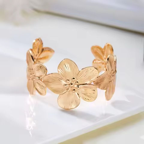 High Quality Stainless Steel Hollow Flower Butterfly Open Wide Bracelet Gold Plated Adjustable Cuff Bracelets For Women Jewelry https://tinyurl.com/26htujr7