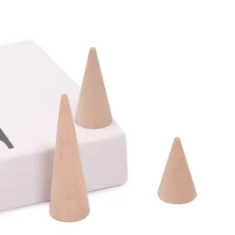 Solid wood cone ring rack, wedding ring, ring storage display board, jewelry window display, props, creative ornaments https://tinyurl.com/2byv3y8g