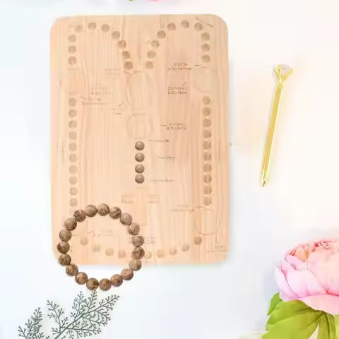 1pc Bead Design Diy Tray Beading Tray Necklace Making Board Wooden Rosary Organizer  Bracelet  Wrist  Chain Bangle Making Tray https://tinyurl.com/2ytf2yqt