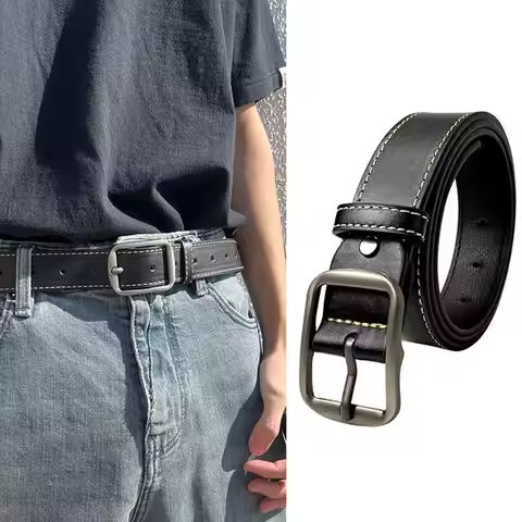 Leather Belt For Men Pin Buckle Jeans Black Belt Chic Luxury Brand Ladies Vintage Strap Waistband https://tinyurl.com/26zr76nx