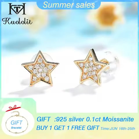 Kuololit Natural Diamonds Pure 585 14K 10K Yellow gold Stud Earrings for Women K gold Star Earrings for Engagement Anniversary https://tinyurl.com/24vfbf7k