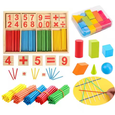 Children Math Toys Counting Sticks Geometric Block Mathematical Enlightenment Kindergarten Early Education Developmental Toy TMZ https://tinyurl.com/2dn8of2z
