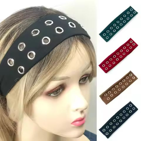 Hollowed Out Eyelets Headband Fashion Headbands For Women High Elastic Wide Hair Band Punk Style Headwear Hair Accessories New https://tinyurl.com/25xl7ej5