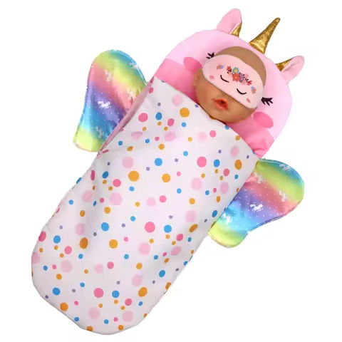 Doll Sleeping Bag for 43cm Dolls Lovely Unicorn Pillow 17-18inch Baby New Born Dolls Accessories American Girl’s Birthday Gift https://tinyurl.com/23qw3z8d