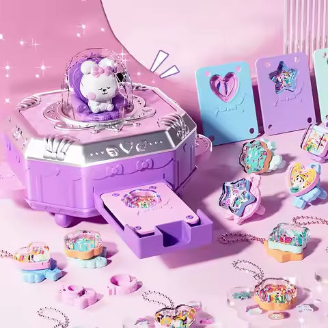 DIY Making Jewel Rings Magical Kit for Girl Supplies Bead Handmade Princess Pendant Keychain Colored Beans Kid Toy Birthday Gift https://tinyurl.com/22kexe6f