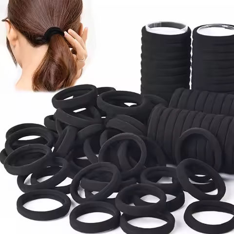 50/100pcs Black Hair Bands for Women Girls Hairband High Elastic Rubber Band Hair Ties Ponytail Holder Scrunchies Accessorie https://tinyurl.com/2yytzvmy