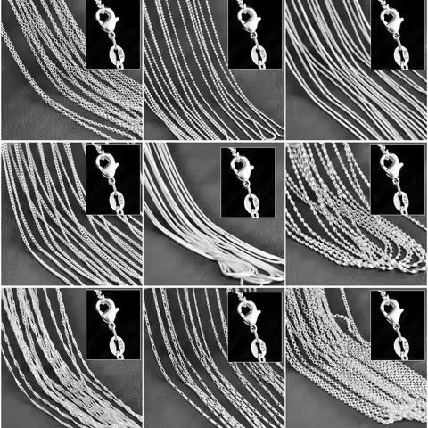 10PCS Wholesale Pure 925 Sterling Silver Charm Link Chain Necklace Jewelry with Strong Smooth Lobster Clasps 16-30 Inches https://tinyurl.com/247qokmx