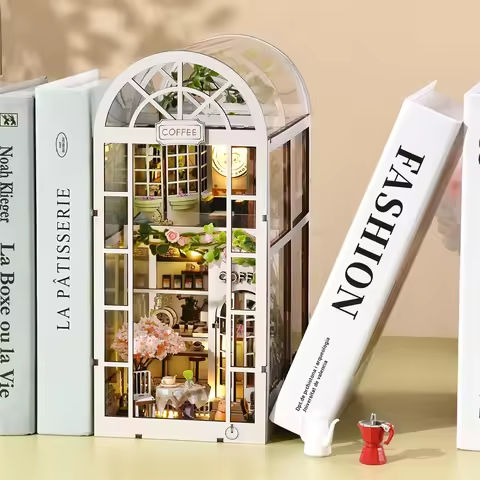Book Nook Kit Coffee Shop Sunlight Room Dollhouse Booknook 3D Wooden Puzzle Miniature Doll House For Bookshelf Insert Furniture https://tinyurl.com/2d4n3w2q