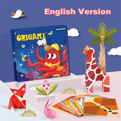 54/108Pcs Montessori Toys Cartoon Animal Origami Paper DIY Kids Craft Toy Handcraft Parper Art Educational Toy for Children Gift https://tinyurl.com/2bj83ba9