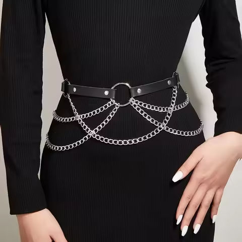 Fashion Belt Female Street Style Waist Chain Tassels Belt Adjustable casual Decorative Belly Chain Gothic Clothing Accessories https://tinyurl.com/2887gu2g