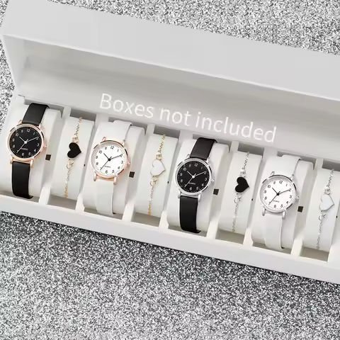 8pcs/set Fashion Women’s Quartz Watch Set Simple Elegant Digital Dial Party Watch with Bracelet Set, Gift for Girlfriend https://tinyurl.com/2cueoauv