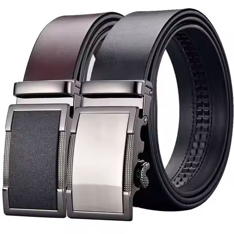 Men High Quality Real Genuine Leather Belt Business Cowskin Famous Brand Metal Automatic Buckle Belts Waist Straps for Jeans https://tinyurl.com/258p4yby