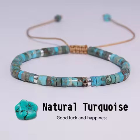 1PC Natural stone Turquoise Stone beads woven bracelet natural stone adjustable rope lady bracelet gift https://tinyurl.com/2398ulze