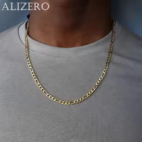 ALIZERO 18K Gold 4MM Figaro Chain Necklace For Women Men Fashion Hip Hop Punk Necklaces Jewelry Wholesale 40-75cm https://tinyurl.com/22eqxtlb