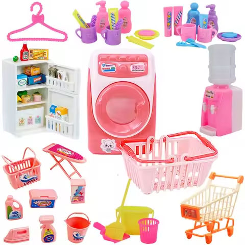 1:12Mini Furniture Washing Machine Water Dispenser Fridge Dress Set For 30cm Doll&1/6 BJD Dollhouse Accessories For Girl Toys https://tinyurl.com/286owoav