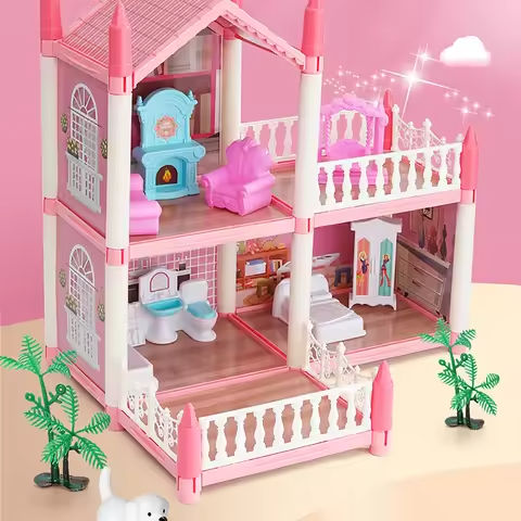 DIY Princess House, Girl Play Toys, Doll House Castle Villa, Assembled House, Parent Child Interactive Handicraft Entertainment https://tinyurl.com/292ckodn