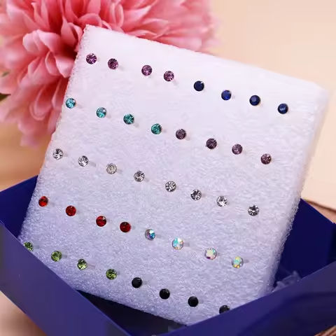 20 Pair/Set Women Girl Rhinestone Crystal Ear Stud Earrings Party Elegant Simple Daily Wear Earring Jewelry Gift 2.5 3 4 5mm https://tinyurl.com/2xroug7v