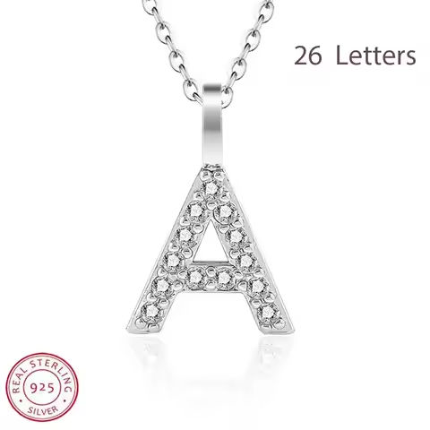 925 Sterling Silver Gold Small 26 Letters A- Z Zircon CZ Pendant Monogram Necklace Me Initial Alphabet M A Jewelry https://tinyurl.com/2c52vkr6
