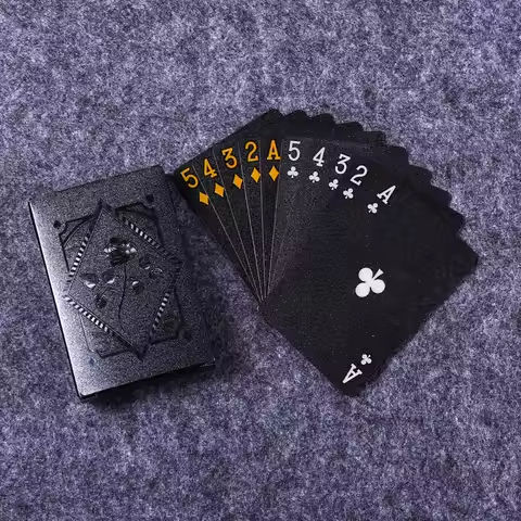 Color Black Gold Playing Card Game Card Group Waterproof Poker Suit Magic Dmagic Package Board Game Gift Collection https://tinyurl.com/2dfqs2g3